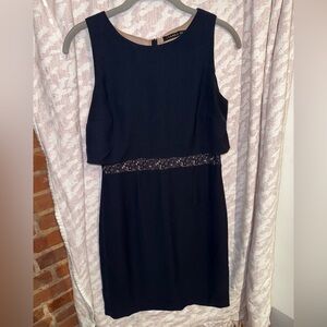 Ivanka Trump Navy Dress with Lace Detail